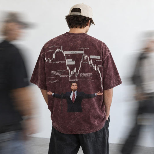 The Wolf of Wall Street Acid-Wash Oversized Tee — UNISEX |