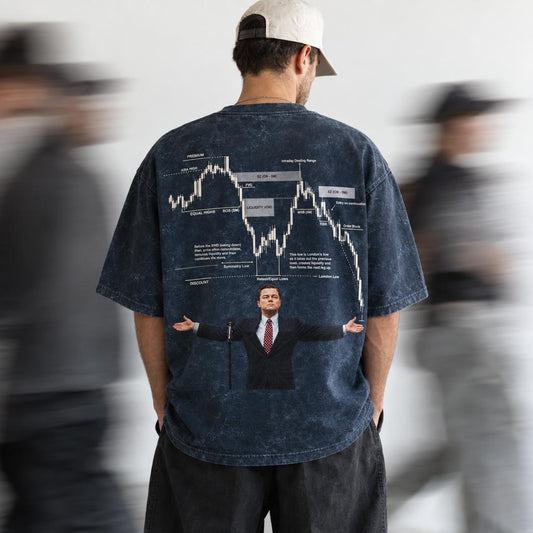 The Wolf of Wall Street Acid-Wash Oversized Tee — UNISEX |